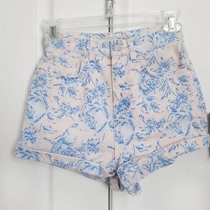 Topshop Floral denim shorts